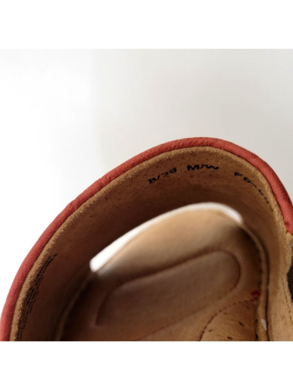 Born Women's Red Floral Embossed Cork Platform Slide Sandals Size 8 - Picture 9 of 11